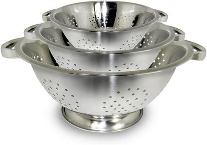 ExcelSteel Colander Set - Stainless Steel Nesting Design with Oversized Handles | 1-4 Quart, Set of 3