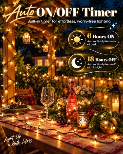 Battery Operated Fairy Lights 2 Pack - Warm White 150 LEDs, 98FT Total