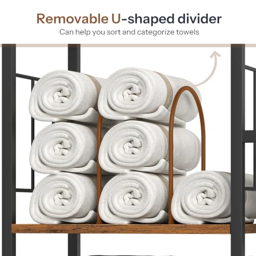 Freestanding Towel Rack with Storage Shelf for Bathroom