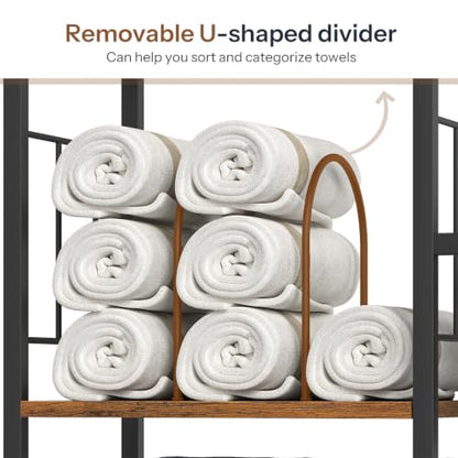 Freestanding Towel Rack with Storage Shelf for Bathroom