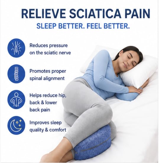 Knee & Leg Support Pillow for Sciatic Nerve Relief - Side Sleep Comfort