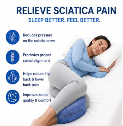 Knee & Leg Support Pillow for Sciatic Nerve Relief - Side Sleep Comfort