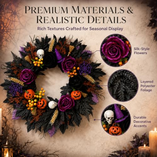 Halloween Front Door Wreath for Seasonal Decor