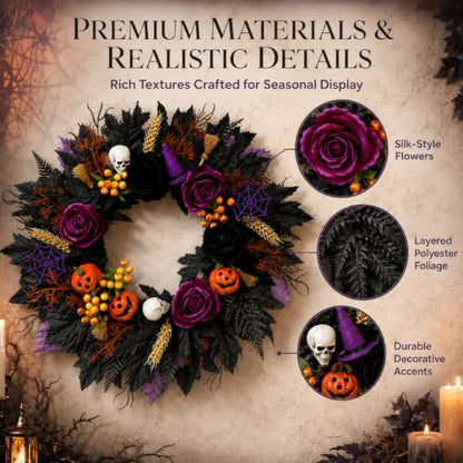 Halloween Front Door Wreath for Seasonal Decor