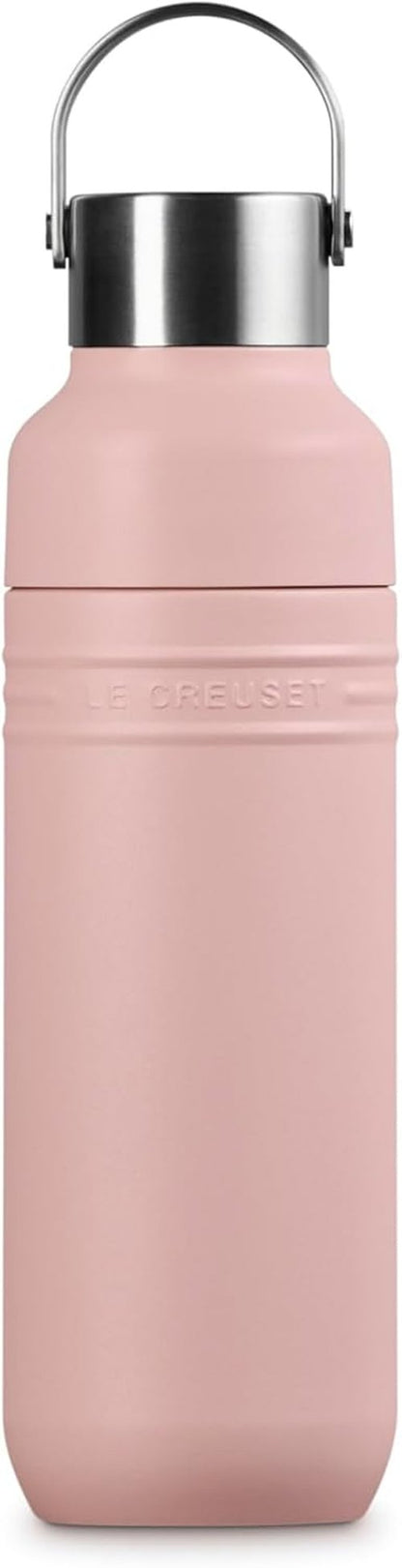 Le Creuset Stainless Steel Water Bottle - 16 oz. | Stylish Shell Pink Design