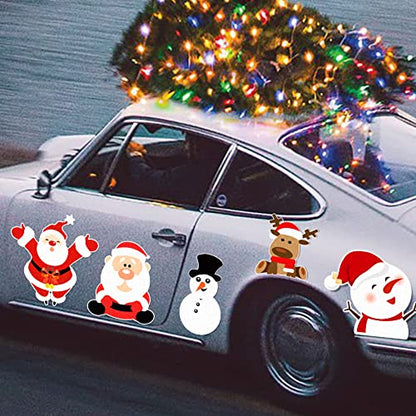 16Pcs Christmas Car Magnets Set - Reindeer, Santa, Snowman & Holiday Decorations