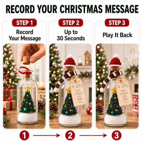 Recordable Christmas Tree Ornament with Bottle - 3 Variations