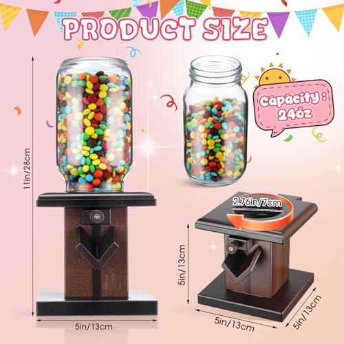 Maxdot Wooden Candy Dispenser Machine - Deep Brown 2 Pack Snack Storage