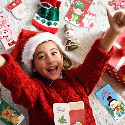 WSICSE 30PCS Christmas Money Holders for Cash, 6 Styles Christmas Money Envelopes with Stickers for Cash Greeting Cards Coupons Greetings