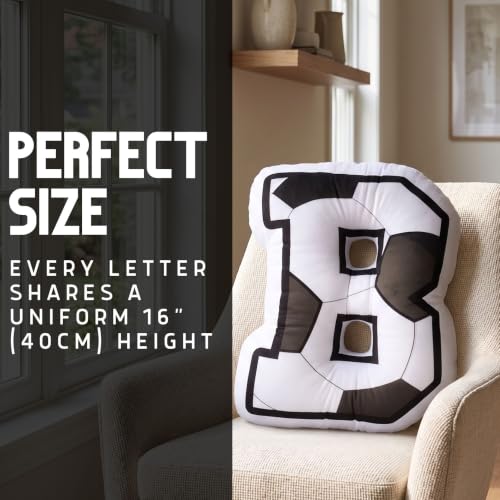 Personalized Soccer Pillow with Initial J - Decorative Fan Gift for Men & Coaches