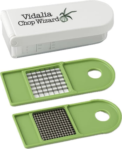 Vidalia Chop Wizard - Vegetable & Fruit Chopper with 2-Cup Base | Stainless Steel Blades, Dishwasher Safe