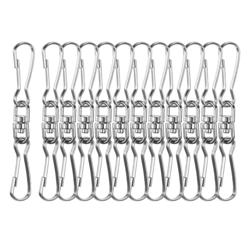 Stainless Steel Swivel Hooks for Wind Spinners & Bird Feeders - 20 Pack