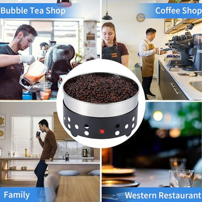 Coffee Bean Cooling Tray with Chaff Collection - Stainless Steel Roasting Cooler for Home Cafe