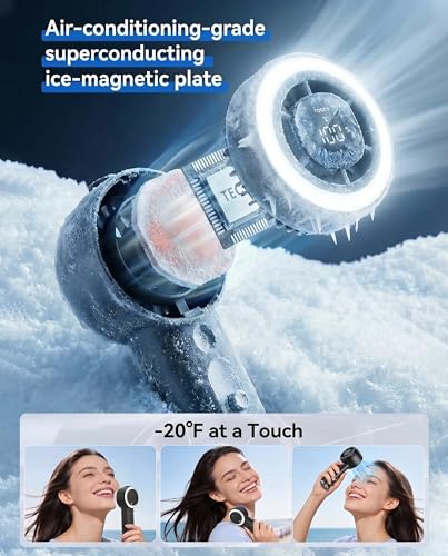Portable Handheld Fan with Mist - Black, 1-199 Speed, Ice Cooling