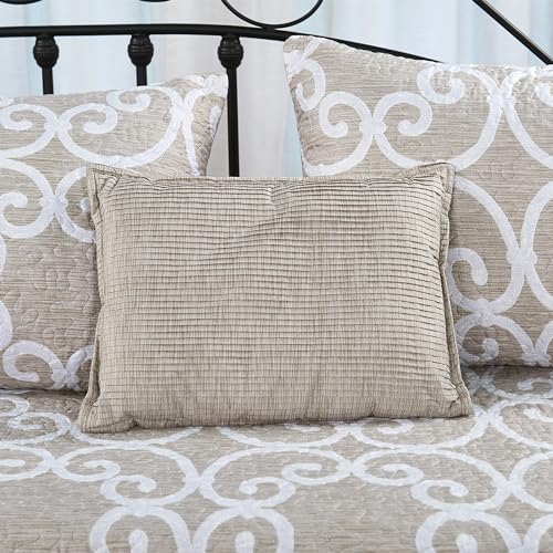 Home Soft Things Geometric Taupe Daybed Bedding Cover Set - 75 x 39 Inches