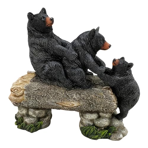Bear Family Crossing Bridge Figurine - Home Decor, Office Desk Statue, Gift