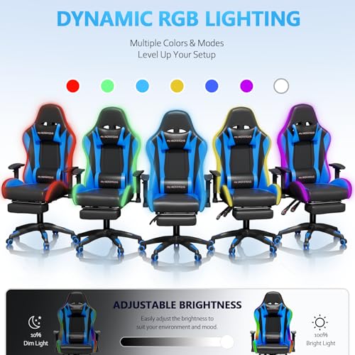 Mr IRONSTONE RGB Gaming Chair Black with Bluetooth Speakers & Massage