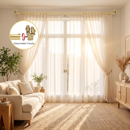 Bird Curtain Rod Finials Antique Gold Decorative Drapery Accessories