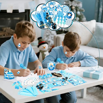 BenLouis Winter Stationery Set Party Favors for Kids - Snowflake 12Piece