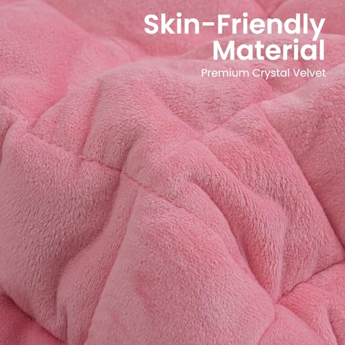 Weighted Heating Pad 5lbs for Back Cramps and Muscle Relief - Pink, 29x24 Inches