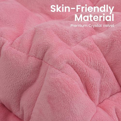 Weighted Heating Pad 5lbs for Back Cramps and Muscle Relief - Pink, 29x24 Inches