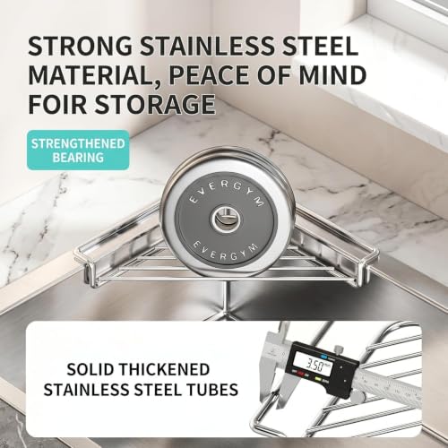 2PCS Stainless Steel Corner Sink Rack - Triangle Dish Drying Organizer for Kitchen Counter