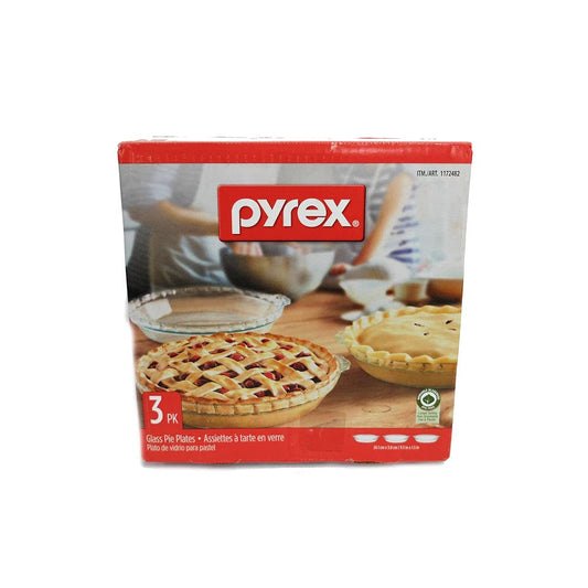 Pyrex - Glass Pie Plates - 3 Pack (9.5 inchex x 1.5 inches)