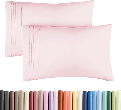 King Standard Pillow Cases - Ultra-Soft Hotel Quality Covers | Comfy & Fade-Resistant | 2-Piece Set in Lavender Pink
