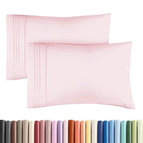 King Standard Pillow Cases Set of 2 - Ultra-Soft Hotel Quality Pillowcase Covers - Comfy, Cozy & Fade Free - Wrinkle Resistant - Machine Washable Pillow Protectors - 2 Piece Set - Lavender Pink