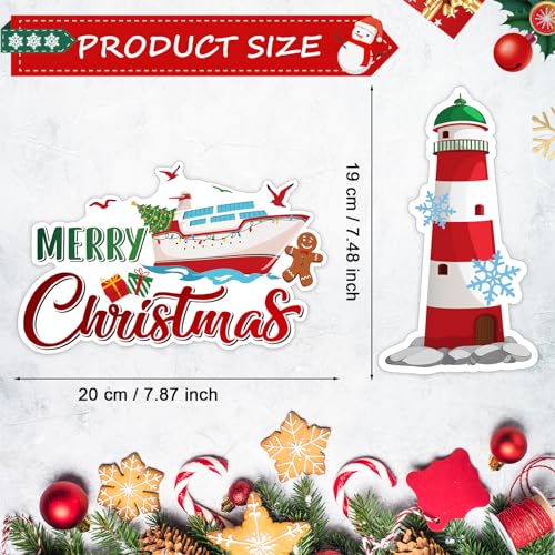 Christmas Cruise Door Magnets 16 Pack - Holiday Refrigerator & Car Decor - Classic