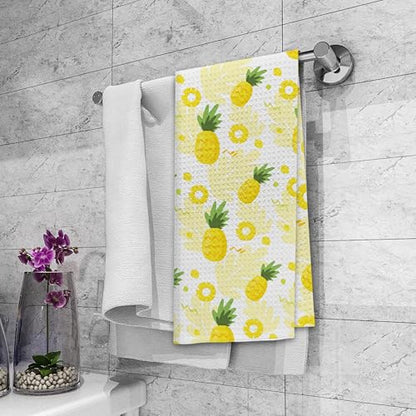 Pineapple Kitchen Towels Set of 2, Farmhouse Fruit Decor Dishcloths, 16x24 Inch