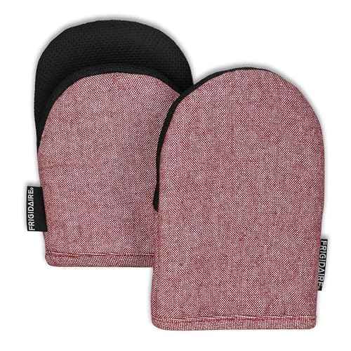 Frigidaire Sasha 2-Pack Cotton and Neoprene Mini Oven Mitts, Heat Resistant, Anti-Slip, Machine Washable, 5.25" x 8", Red, Set of 2
