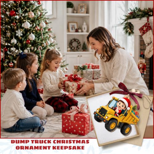 Dump Truck Christmas Ornament - Kids Construction Toy for Tree Decoration - Variation of THIS listing
