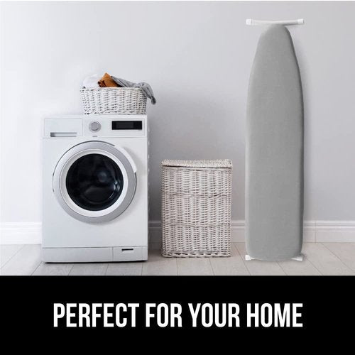 GORILLA GRIP The Original Ironing Board Cover and Pad, Silicone Coating, 400°F Scorch Resistant Thick Padding, Heavy Duty Iron Covers Standard Boards, Hook and Loop Fastener Strap, Silver 15x54