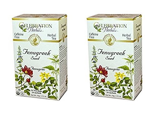 Celebration Herbals - Organic Caffeine Free Fenugreek Seed Herbal Tea - 48 Tea Bags (2 packs of 24)