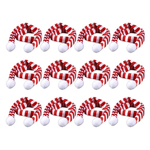 Mini Christmas Scarf for Small Pets & Decor, Red & White Knitted Accessories