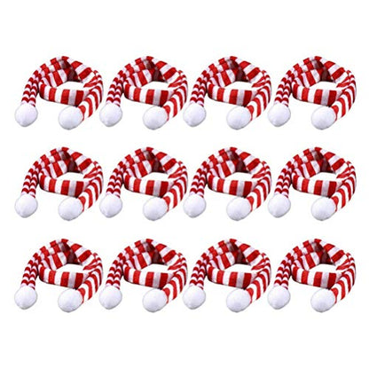 Mini Christmas Scarf for Small Pets & Decor, Red & White Knitted Accessories