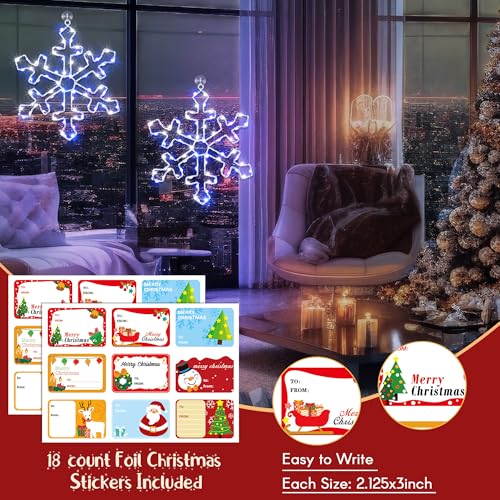 Christmas Snowflake Window Lights 6 Pack Blue White LED Decor with 8 Modes