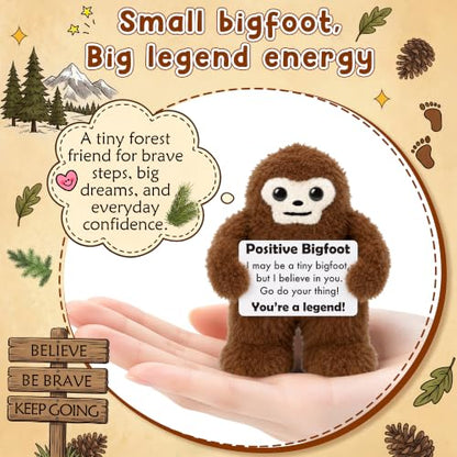Positive Bigfoot Crochet Gift for Men - Birthday Encouragement Keepsake - Handmade Support Decor
