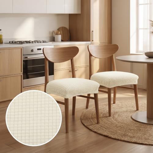 Stretch Chair Cushion Cover for Dining Chairs - Reusable Slipcover
