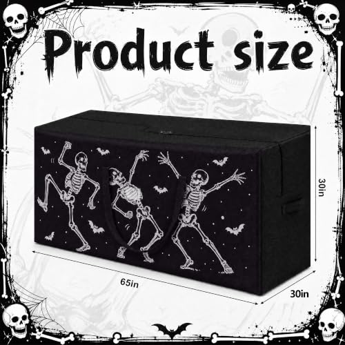 12ft Skeleton Storage Bag - Black 65x30x30 Inches Halloween Skeleton Organizer