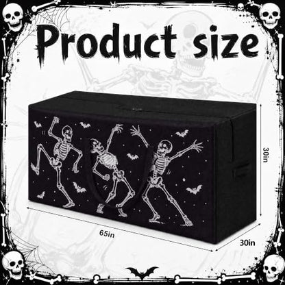 12ft Skeleton Storage Bag - Black 65x30x30 Inches Halloween Skeleton Organizer
