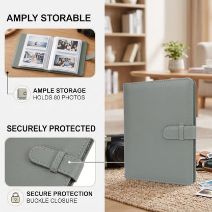 Green 3.5x5 Photo Album for Wide 400, 300, 210 Instant Cameras, 80 Pockets