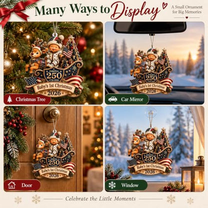 Baby's First Christmas 2026 Ornament - Patriotic 250th Anniversary Keepsake - First Holiday Gift for Baby Boy - Variation: First Christmas16.10.10