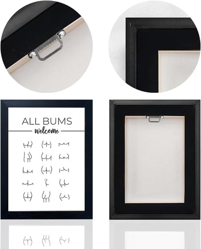 Regine Switzerland Funny Bathroom Wall Art - Humorous Black and White Canvas Print for Guest Toilets