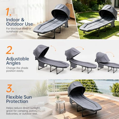 Blackout Canopy for Camping Cot - Light Blocking Sleep Bed Tent - Variation of THIS listing