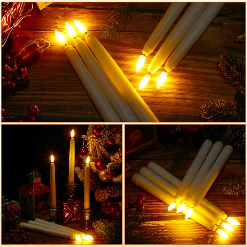 8.5 Inch Flameless Taper Candles Bulk 50 Pack Battery Operated White LED