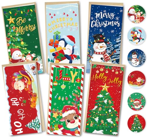 Christmas Money Holders Set with Envelopes - 24 Pack Holiday Cash Gift Cards