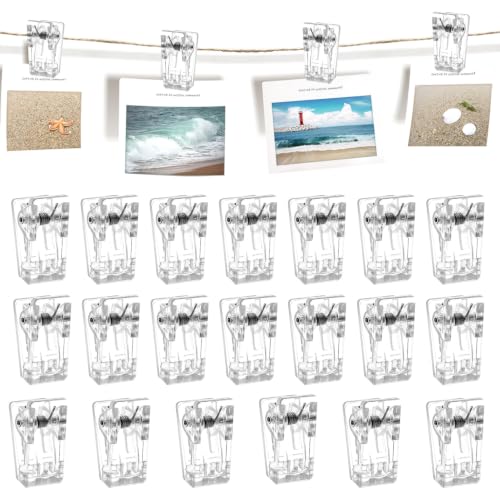Clear Self Adhesive Wall Clips 20-Pack for Tapestry & Light Items