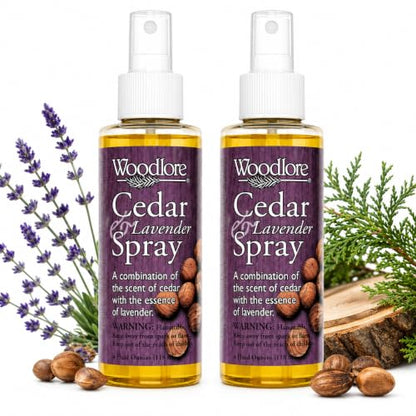 Woodlore Cedar Lavender Spray 2 Pack - Refreshes Cedar Closets & Storage